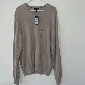 Mens v-neck sweater Tan - size XL
